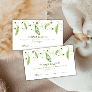 Modern Sweet Pea In Pod Diaper Raffle Baby Shower  Enclosure Card