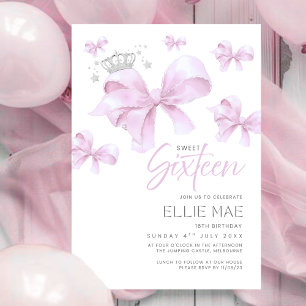 Modern Sweet Sixteen Birthday, Pink 16th Invitation