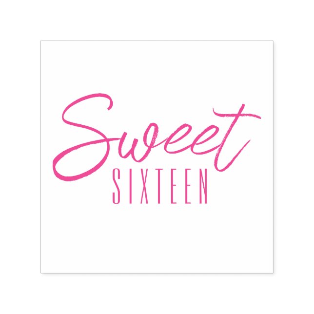 Modern Sweet Sixteen hot pink girls 16th Self-inking Stamp (Design)
