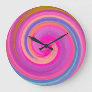 Modern Swirl Abstract Art #14 Large Clock
