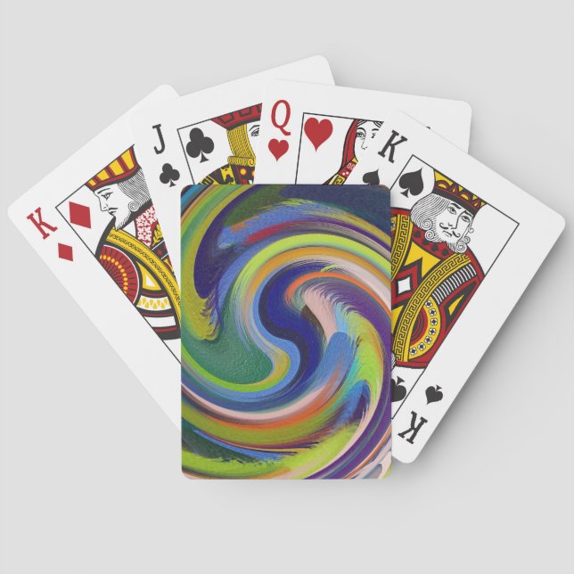 Modern Swirl Abstract Art #17 Playing Cards (Back)