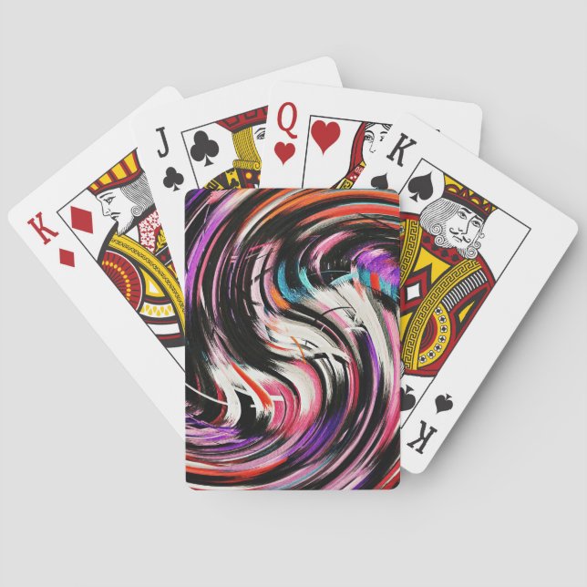 Modern Swirl Abstract Art #24 Playing Cards (Back)