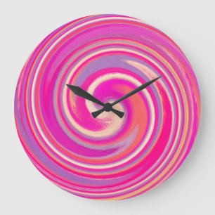 Modern Swirl Abstract Art #28 Large Clock
