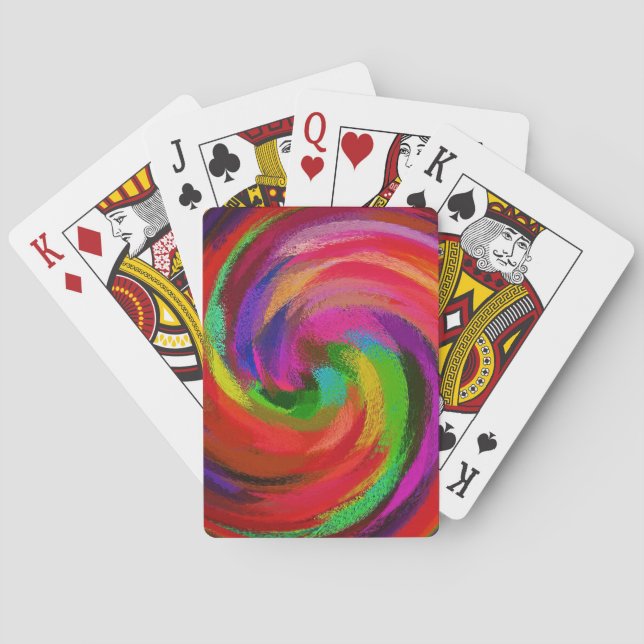 Modern Swirl Abstract Art #28 Playing Cards (Back)