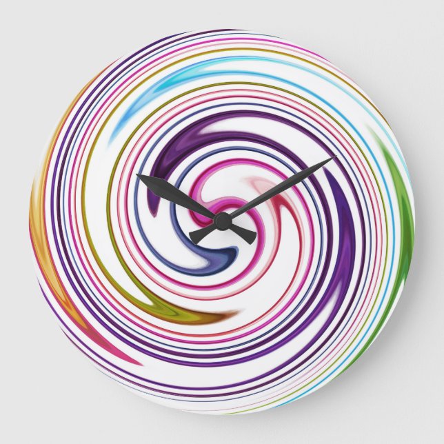 Modern Swirl Abstract Art #2 Large Clock (Front)
