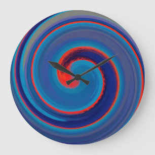 Modern Swirl Abstract Art #30 Large Clock