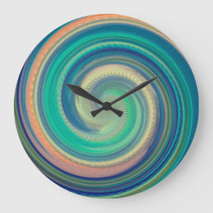 Modern Swirl Abstract Art #32 Large Clock