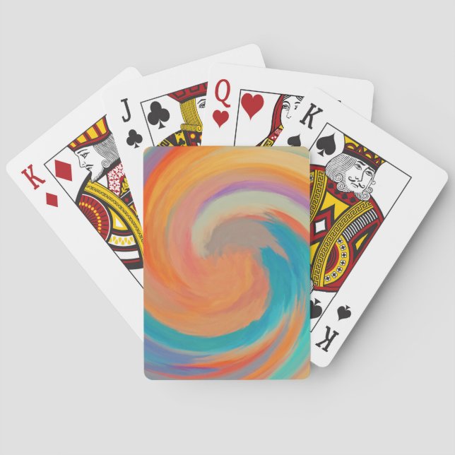 Modern Swirl Abstract Art #8 Playing Cards (Back)