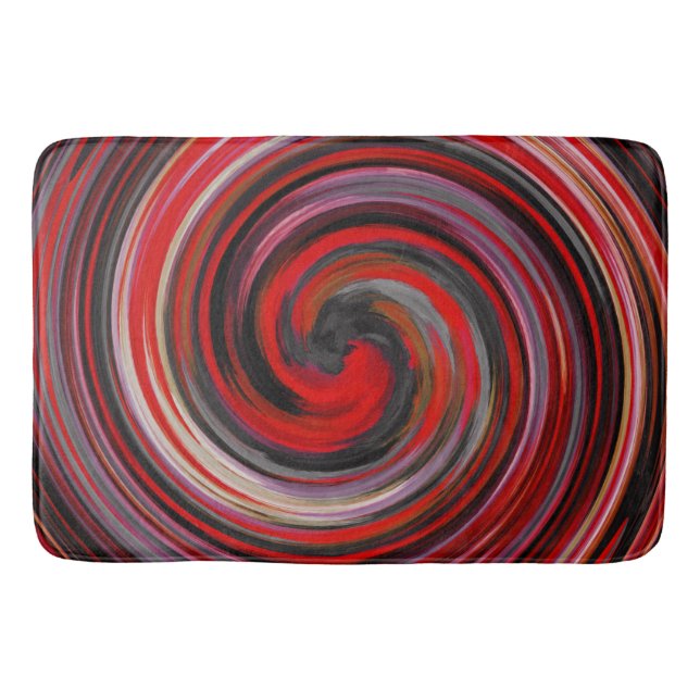 Modern Swirl Abstract Art Bath Mat (Front)