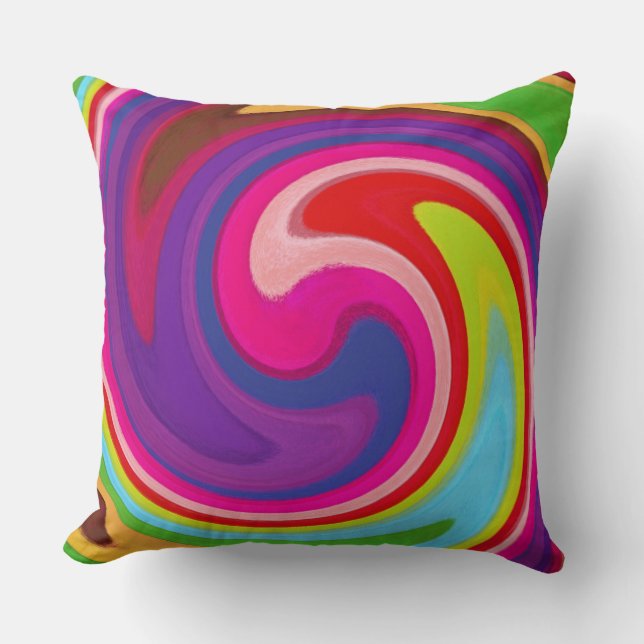 Modern Swirl Abstract Art Cushion (Front)