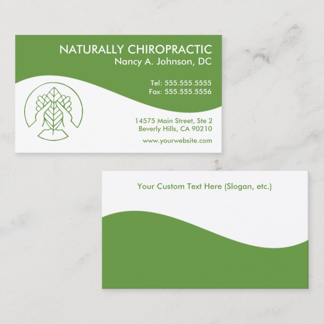 Modern Swirl Chiropractic Business Cards (Front/Back)
