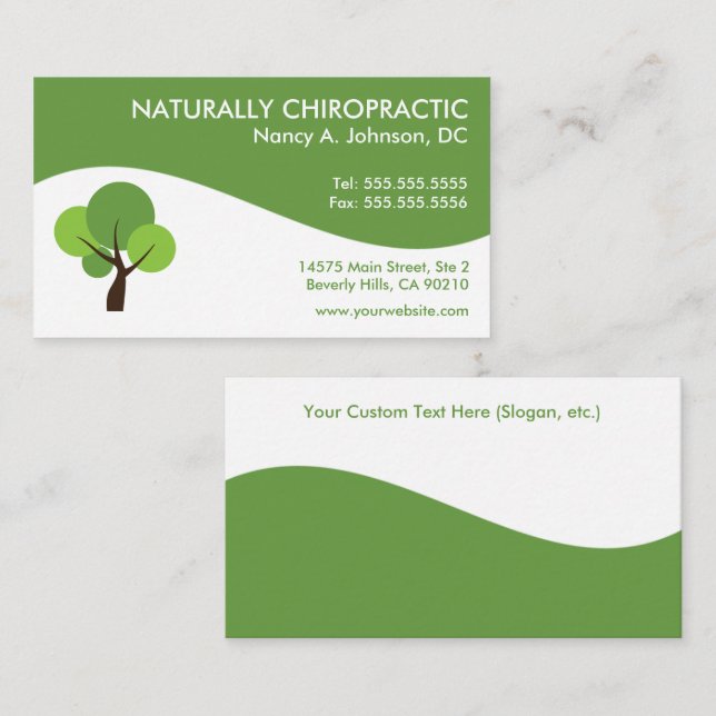 Modern Swirl Chiropractic Business Cards (Front/Back)