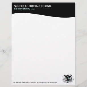 Modern Swirl Feminine Chiropractic Letterhead