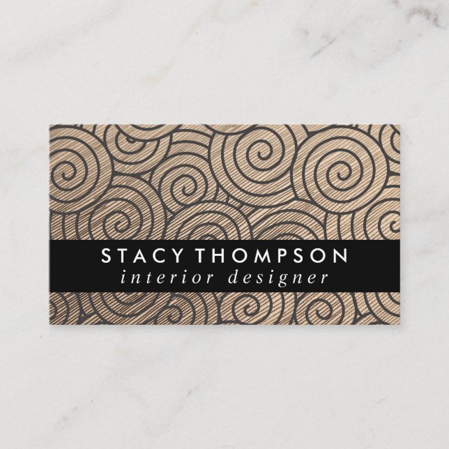 Modern Swirl Pattern Design Business Card (Front)