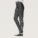 Modern swirl Pattern with Script Name black Leggings<br><div class="desc">Black, Charcoal Grey and White - A girly and feminine design with a marble swirl pattern. This subtle design has a modern look. If your art still needs to be adjusted, click on the Customise This button. This will take you to a design area where you can move things around...</div>
