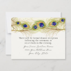 Modern Swirl Peacock Feathers Monogram Monogrammed Invitation