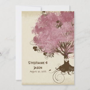 Modern Swirl Scroll Tree of Life Spring Summer Art Invitation