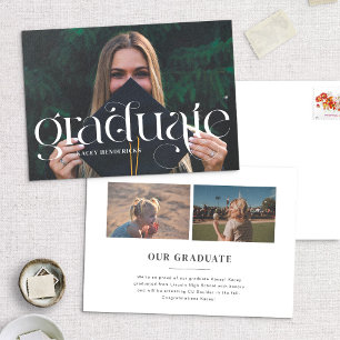 Modern Swirl Serif Photo Graduation Announcement
