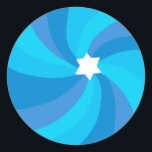 Modern Swirl Star of David Bar Mitzvah Colourful  Classic Round Sticker<br><div class="desc">Perfect sticker for a bat mitzvah, bar mitzvah or other Jewish celebration! Hand made art for you. FULLY CUSTOMIZABLE! Click "edit using design tool" to add text and adjust the fonts, colours and placements. THANK YOU FOR SUPPORTING INDEPENDENT ARTISTS! All artwork and designs are created by me. I love to...</div>