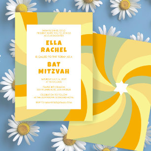 Modern Swirl Star of David Custom Bar Bat Mitzvah Invitation