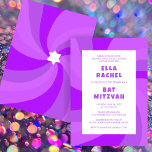 Modern Swirl Star of David Custom Bar Bat Mitzvah Invitation<br><div class="desc">Perfect card to announce a bat mitzvah, bar mitzvah or other Jewish celebration! Hand made art for you. FULLY CUSTOMIZABLE! Click on “Personalise” above to edit the text. Click "edit using design tool" to adjust the fonts, colours and placements and to delete the back side design if you prefer (I...</div>