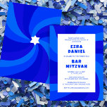 Modern Swirl Star of David Custom Bar Bat Mitzvah Invitation<br><div class="desc">Perfect card to announce a bat mitzvah, bar mitzvah or other Jewish celebration! Hand made art for you. FULLY CUSTOMIZABLE! Click on “Personalise” above to edit the text. Click "edit using design tool" to adjust the fonts, colours and placements and to delete the back side design if you prefer (I...</div>