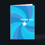 Modern Swirl Star of David Custom Bar Bat Mitzvah Thank You Card<br><div class="desc">Perfect thank you card to send after a bat mitzvah, bar mitzvah or other Jewish celebration! Hand made art for you. FULLY CUSTOMIZABLE! Click on “Personalise” above to edit the text. Click "edit using design tool" to adjust the fonts, colours and placements and to add an inside design if you...</div>