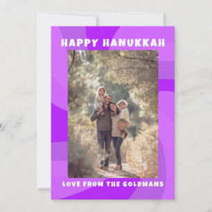 Modern Swirl Star of David HAPPY HANUKKAH CUSTOM Holiday Card