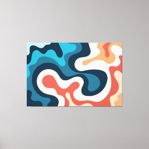 Modern Swirling Colourful Waves Abstract Nature Ar Canvas Print