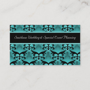Modern Swirls Business Card, Vibrant Turquoise Card