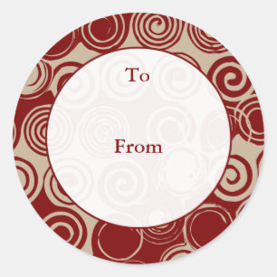 Modern Swirls Custom Gift Tags - Brown