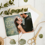 Modern Swirls | Custom Photo Save The Date Real<br><div class="desc">Celebrate in style with these modern and very trendy wedding save the date cards. The design features real foil pressed trendy typography wording with a photo of your choice. This design is easy to personalise with your own photo and special event wording and your guests will be thrilled when they...</div>