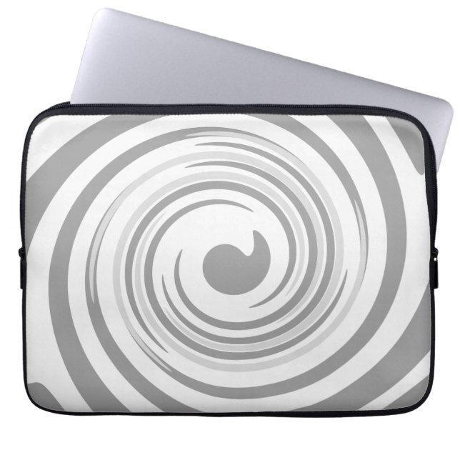 Modern Swirls in Grey Laptop Sleeve (Front)