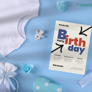 Modern Swiss Style Birthday Invitation