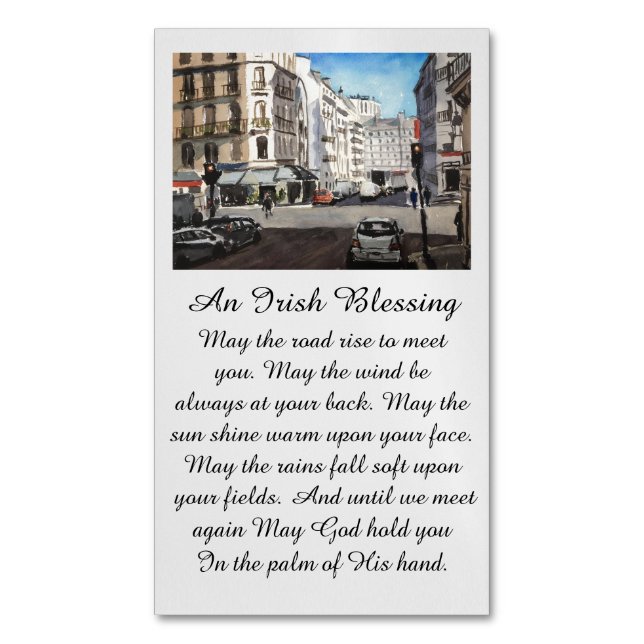 Modern Sympathy Card with Paris Watercolor (Front Vertical)