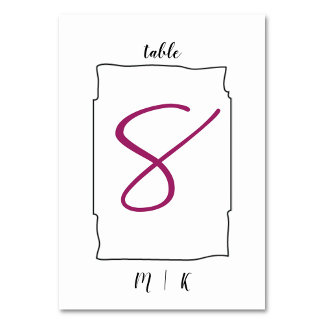 Modern Table Number Card | Wedding