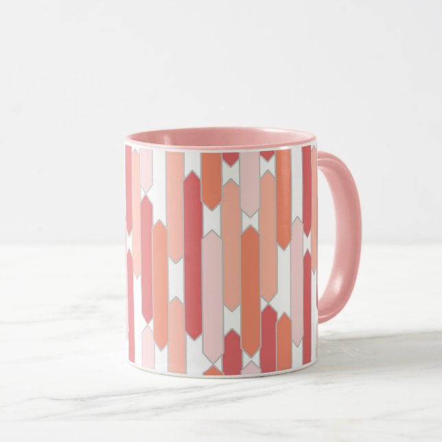 Modern Tabs, Pink, Peach and Coral Mug (Front Right)