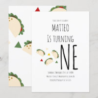 Modern Taco First Birthday Big One Invitation