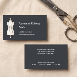 Modern Tailor Consultant Vintage Dress Form Business Card