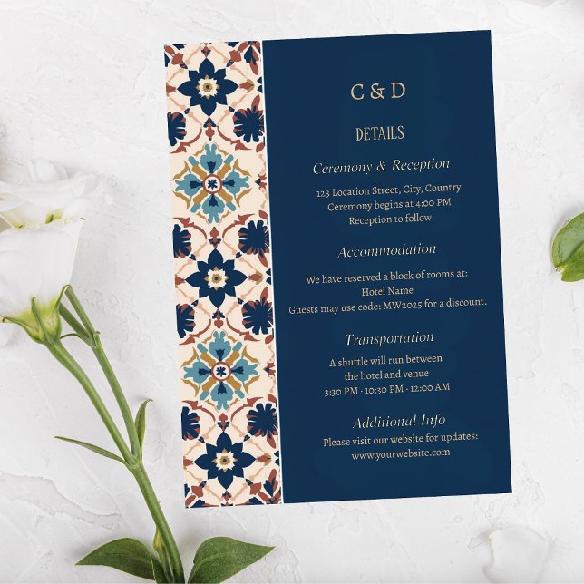 Modern Talavera Heritage Elegant Wedding Enclosure Card (Creator Uploaded)