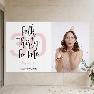 Modern Talk Thirty To Me Pink 30th Birthday Party Poster