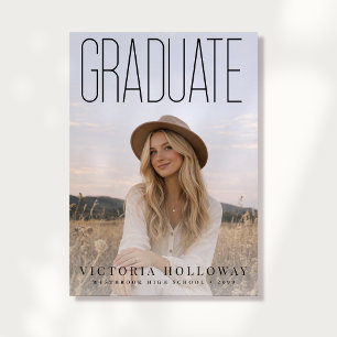 Modern Tall Typography Graduation Party Invitation