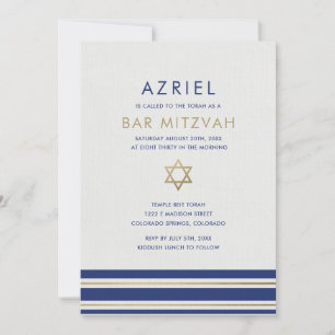 Modern Tallit Bar Mitzvah Invitation