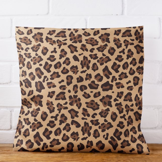 Modern Tan and Brown Leopard Spot Cushion (Modern Tan and Brown Leopard Spot Outdoor Pillow)