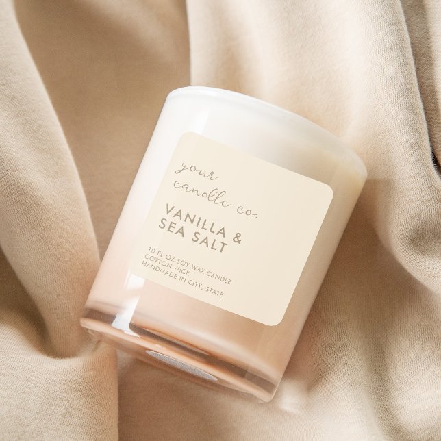 Modern Tan Beige Minimalist Candle Label (Creator Uploaded)