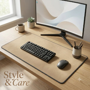 Modern Tan Desk Mat for Clean Work Surfaces