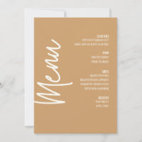 Modern Tan Dinner Menu Thanksgiving Fall