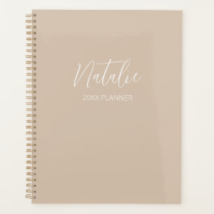 Modern Tan Personalised Planner