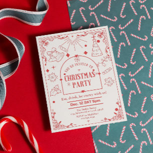 modern tarot holiday party christmas invitation