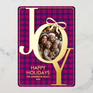 Modern Tartan Plaid Christmas Pink Blue